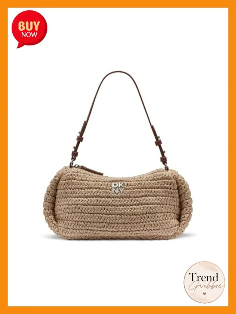 Hobo Shoulder Bag with Zipper Closure, Paper Material, 2 Compartments